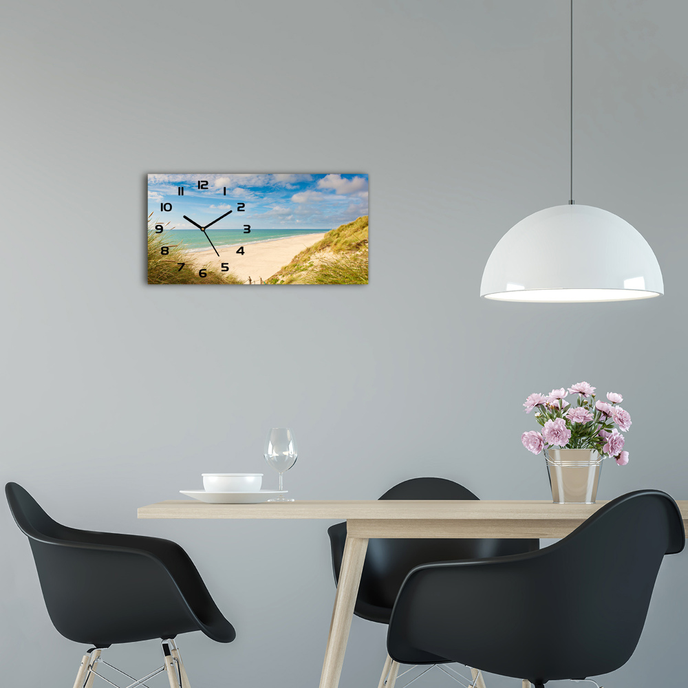 Horizontal rectangular wall clock Coastal dunes