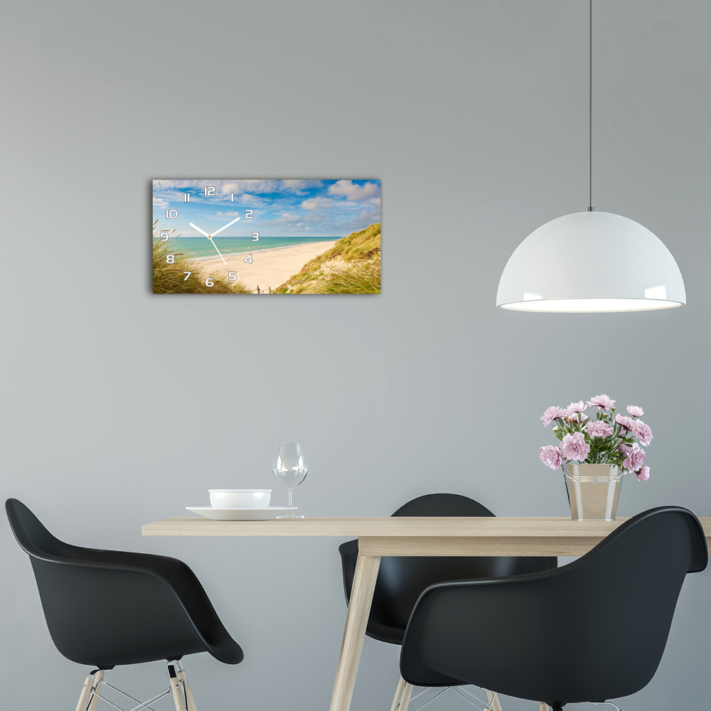 Horizontal rectangular wall clock Coastal dunes