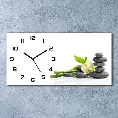 Horizontal rectangular wall clock Orchid