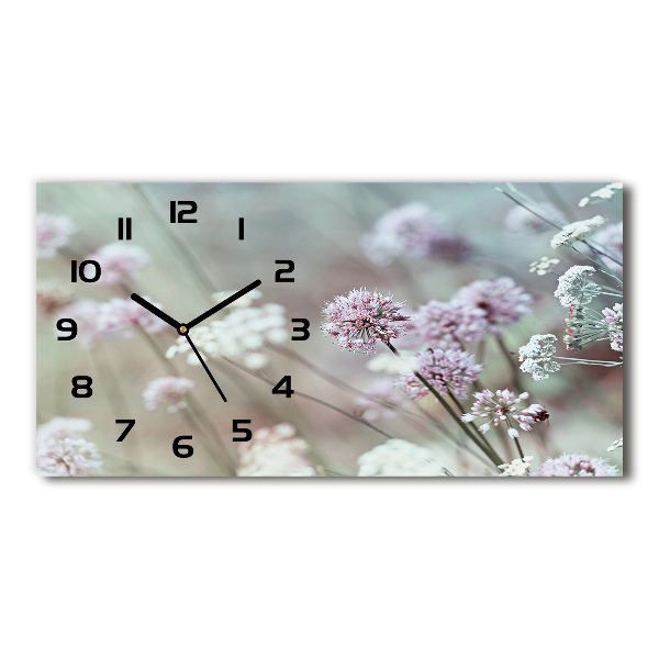 Horizontal wall clock Wild flowers