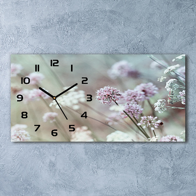 Horizontal wall clock Wild flowers