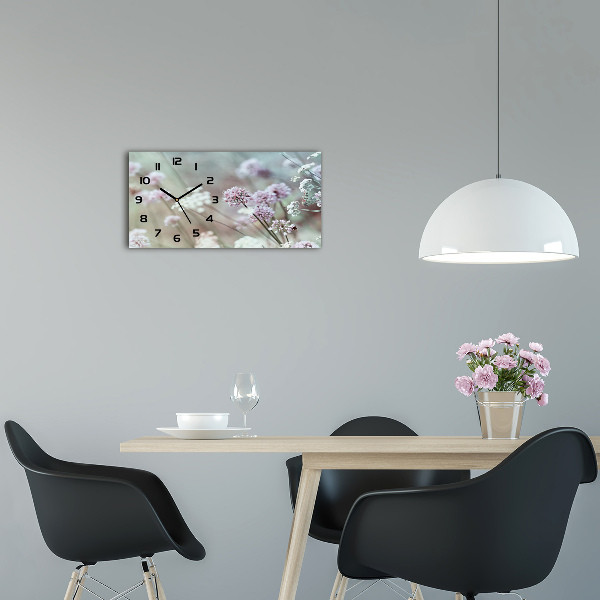 Horizontal wall clock Wild flowers