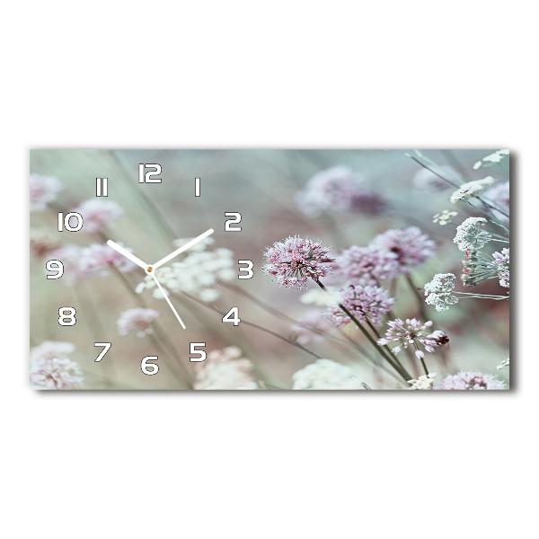 Horizontal wall clock Wild flowers