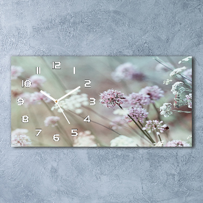 Horizontal wall clock Wild flowers