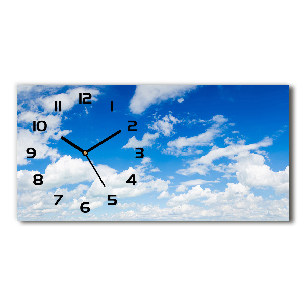 Horizontal rectangular wall clock Clouds in the sky