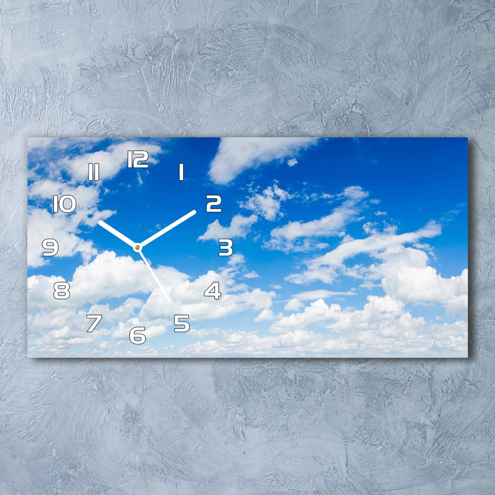 Horizontal rectangular wall clock Clouds in the sky