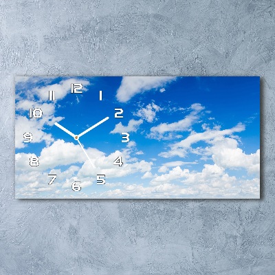 Horizontal rectangular wall clock Clouds in the sky