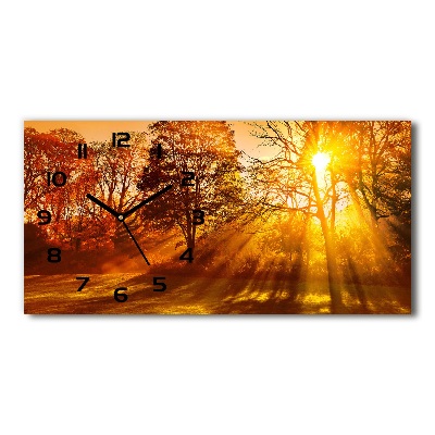 Horizontal rectangular wall clock Sunset