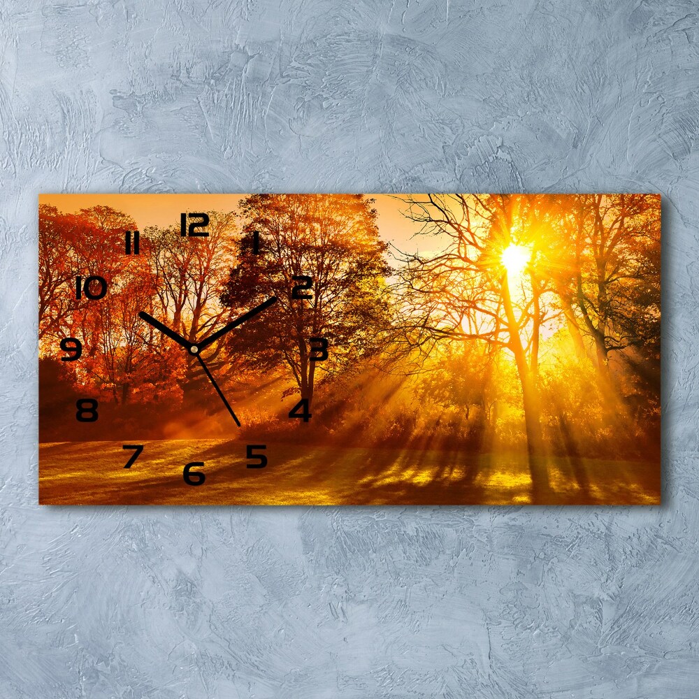 Horizontal rectangular wall clock Sunset