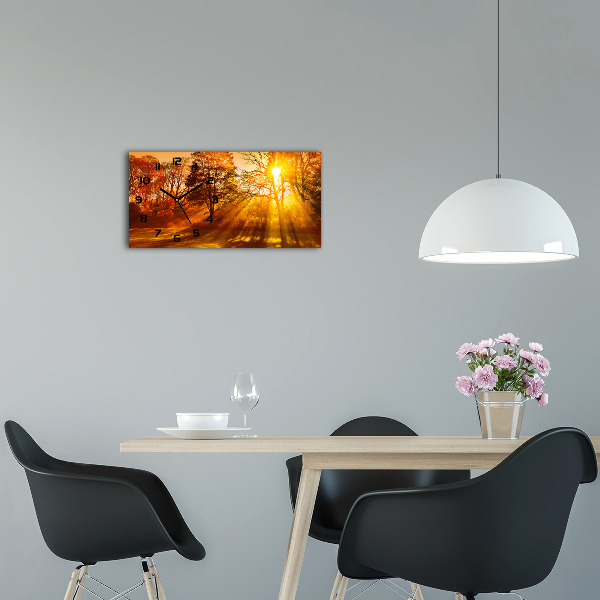 Horizontal rectangular wall clock Sunset