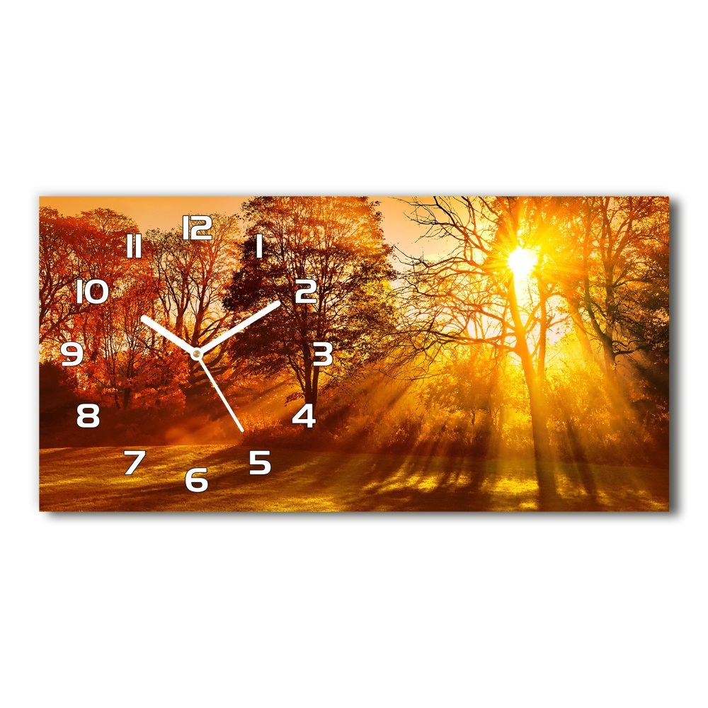 Horizontal rectangular wall clock Sunset