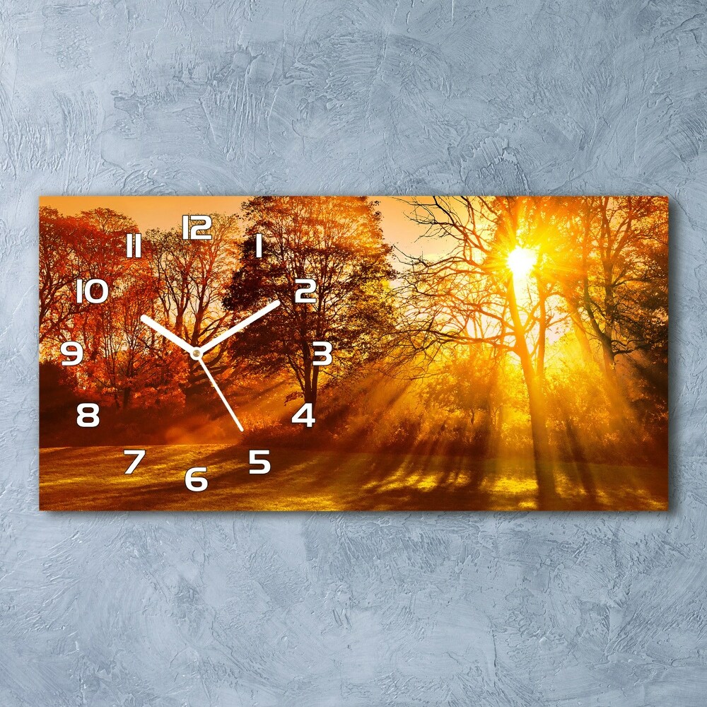 Horizontal rectangular wall clock Sunset