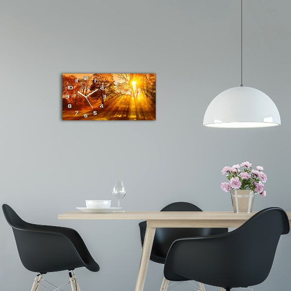 Horizontal rectangular wall clock Sunset