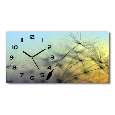 Horizontal wall clock Dandelion seeds