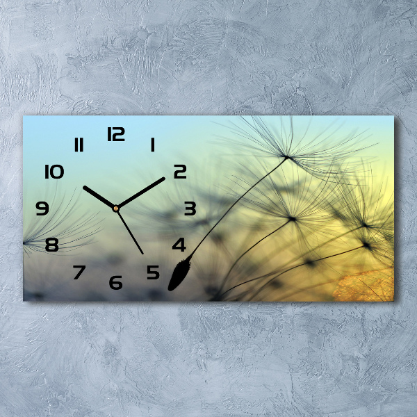 Horizontal wall clock Dandelion seeds