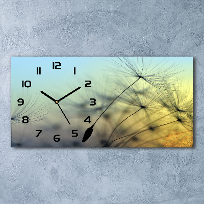 Horizontal wall clock Dandelion seeds