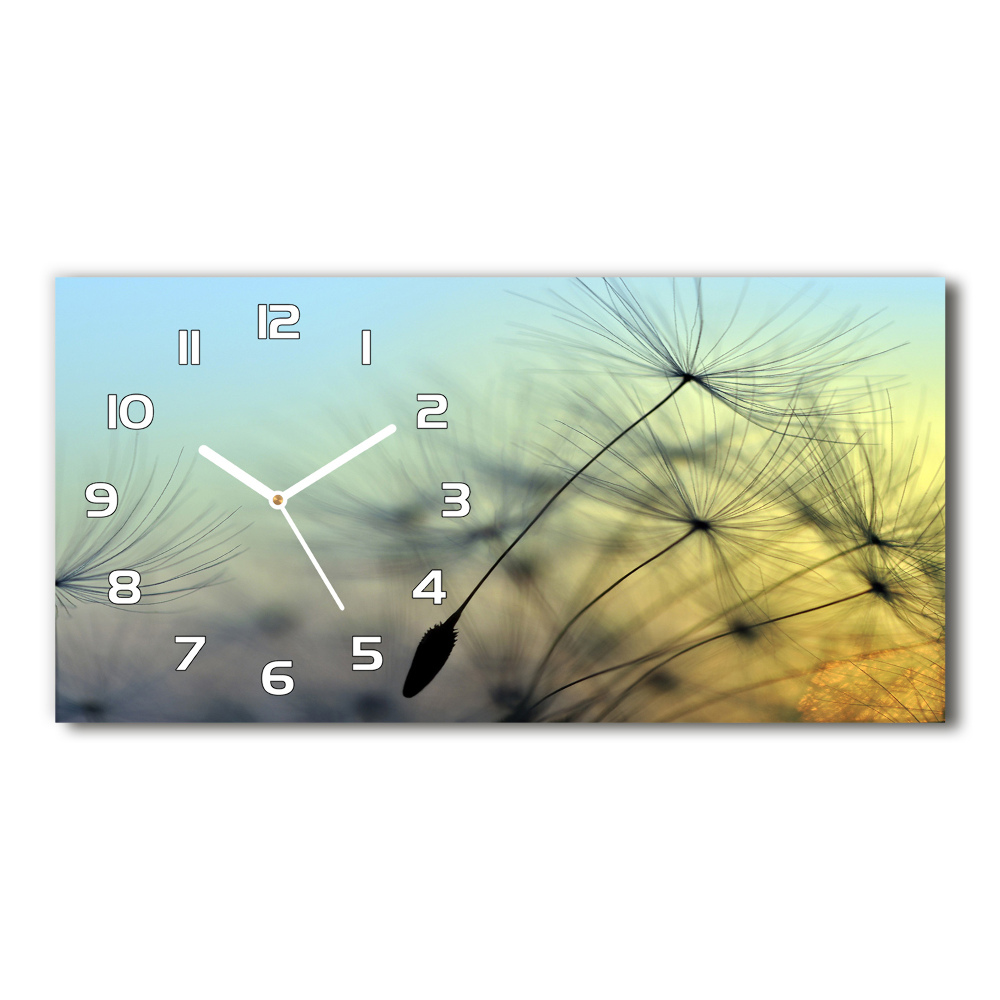 Horizontal wall clock Dandelion seeds