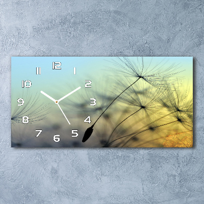 Horizontal wall clock Dandelion seeds