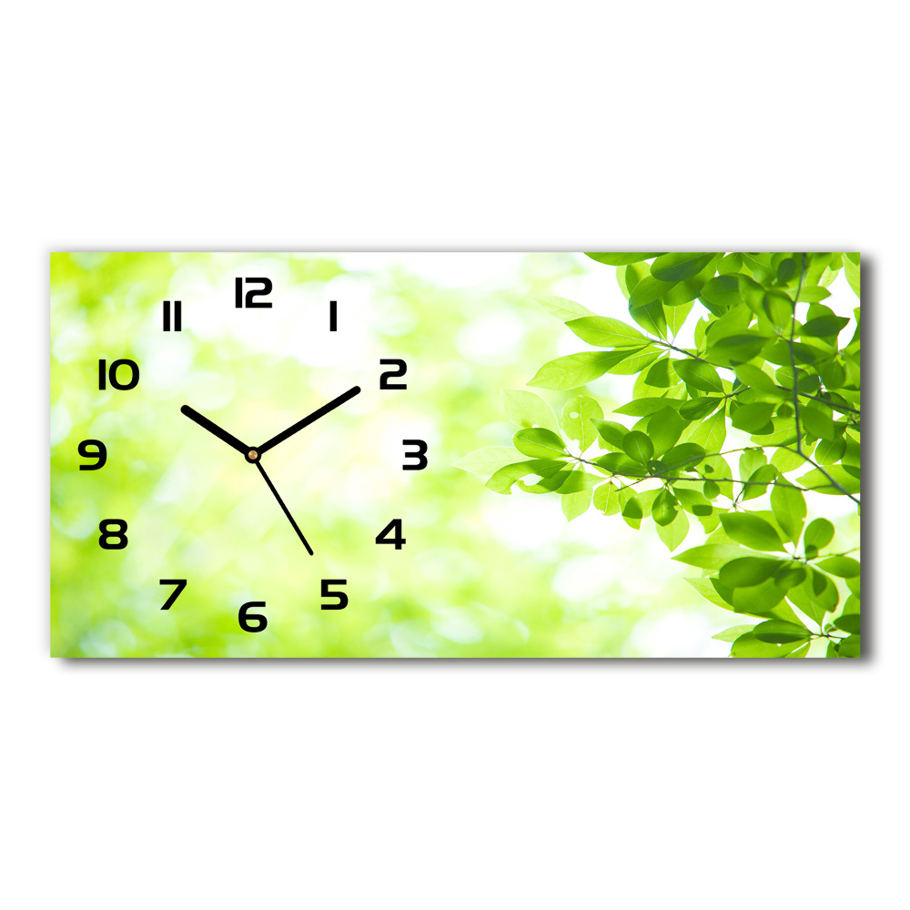 Horizontal wall clock Leaves