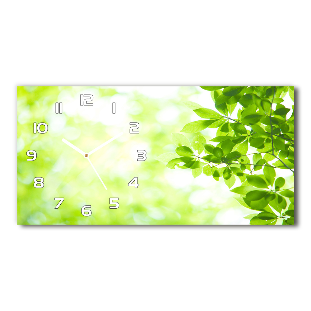 Horizontal wall clock Leaves