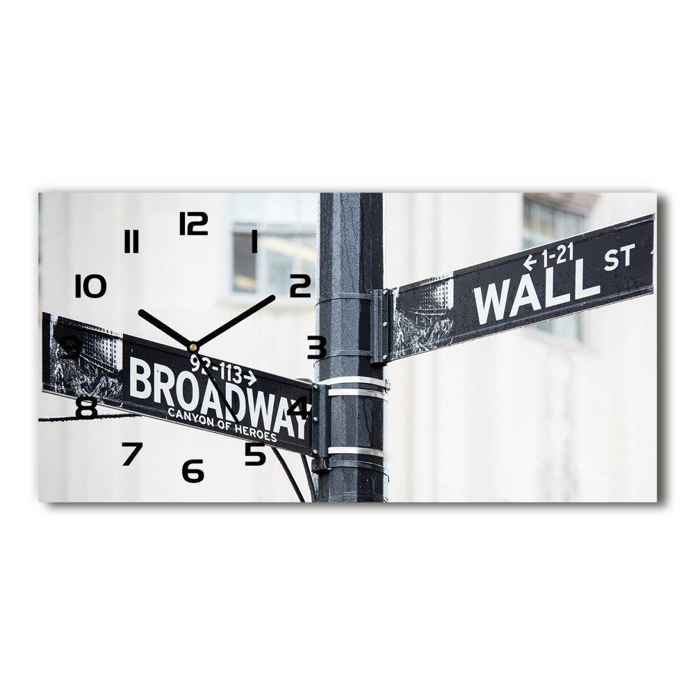 Horizontal wall clock Wall Street Znak