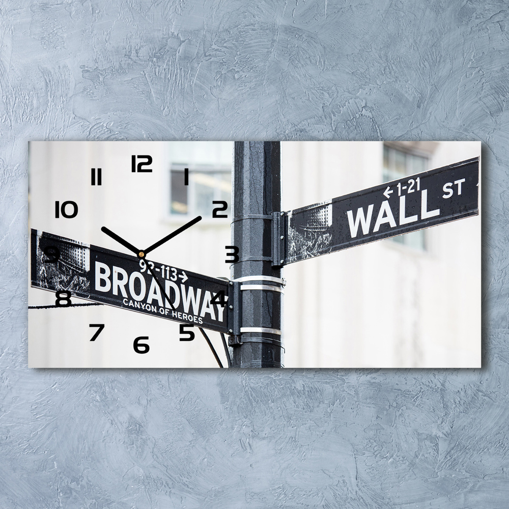 Horizontal wall clock Wall Street Znak