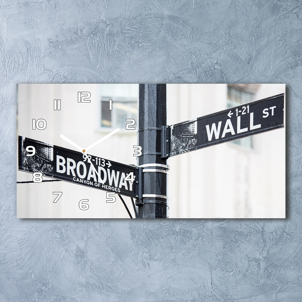 Horizontal wall clock Wall Street Znak