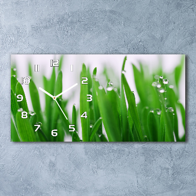 Horizontal rectangular wall clock Blade of grass