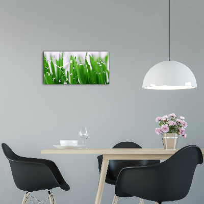 Horizontal rectangular wall clock Blade of grass