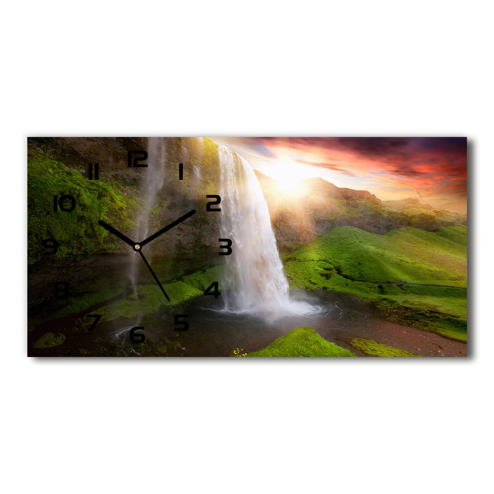 Horizontal wall clock Waterfall