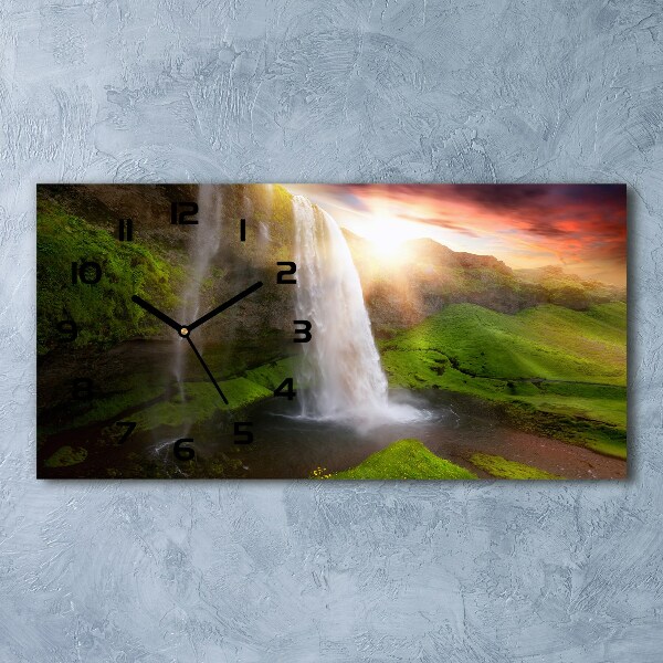 Horizontal wall clock Waterfall