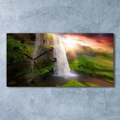 Horizontal wall clock Waterfall