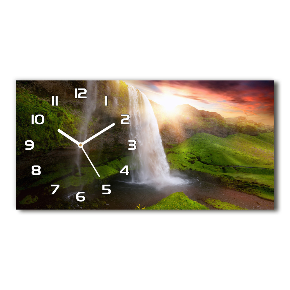 Horizontal wall clock Waterfall