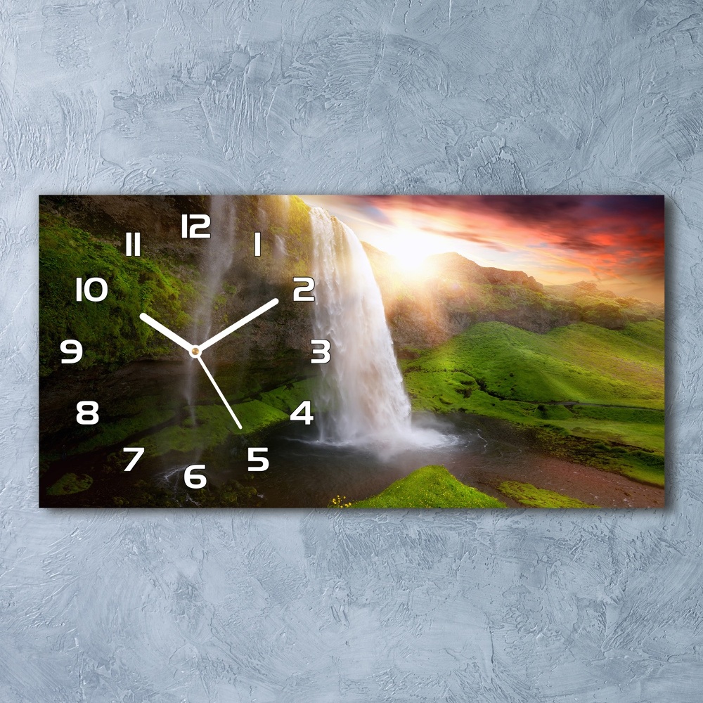 Horizontal wall clock Waterfall