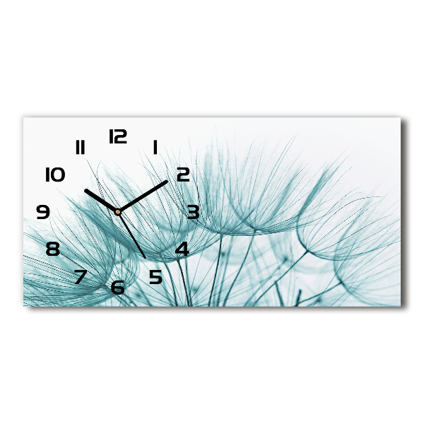 Horizontal rectangular wall clock Dandelion seeds