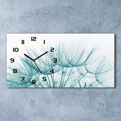 Horizontal rectangular wall clock Dandelion seeds