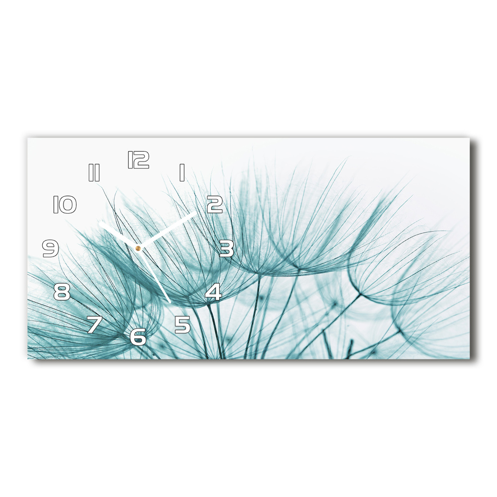 Horizontal rectangular wall clock Dandelion seeds