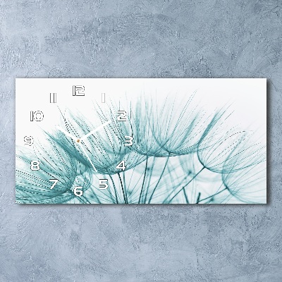 Horizontal rectangular wall clock Dandelion seeds