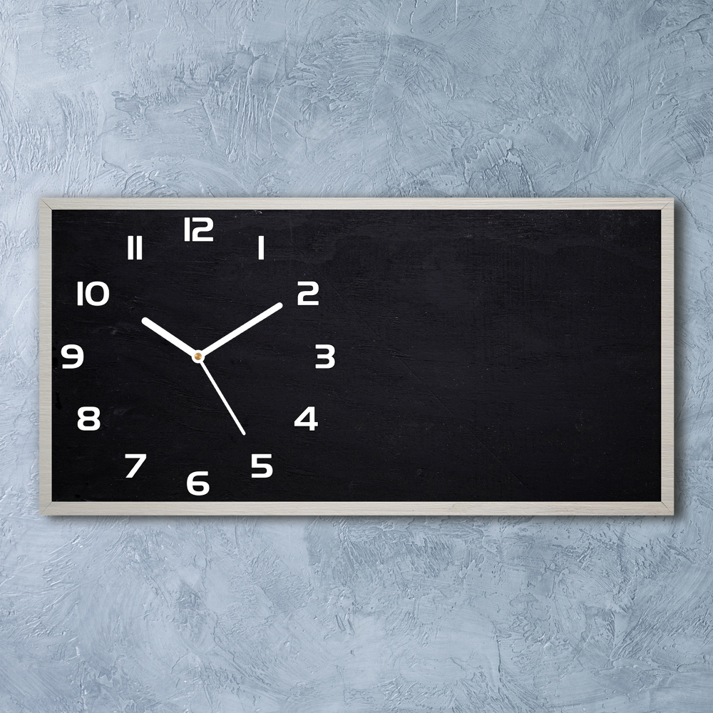 Horizontal wall clock Black board