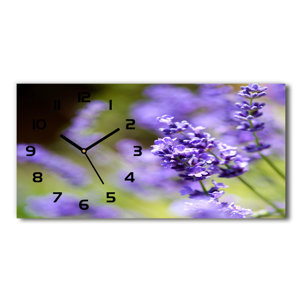 Horizontal wall clock Lavender