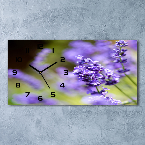 Horizontal wall clock Lavender