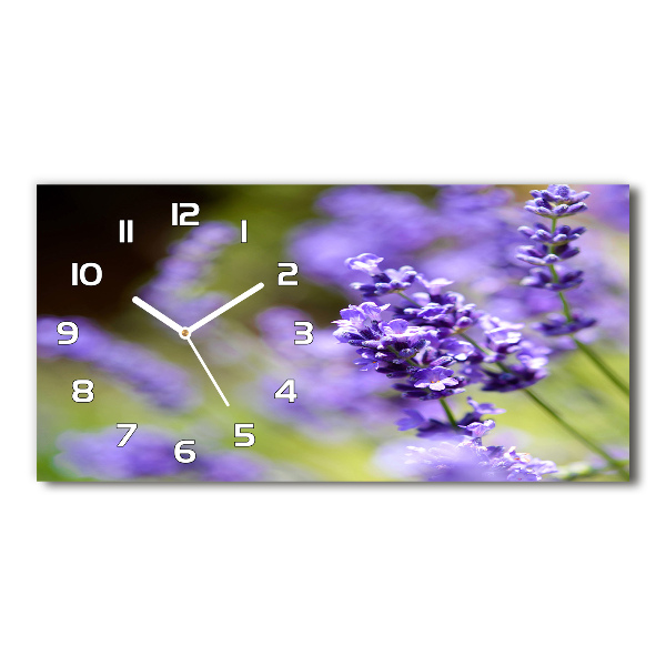 Horizontal wall clock Lavender