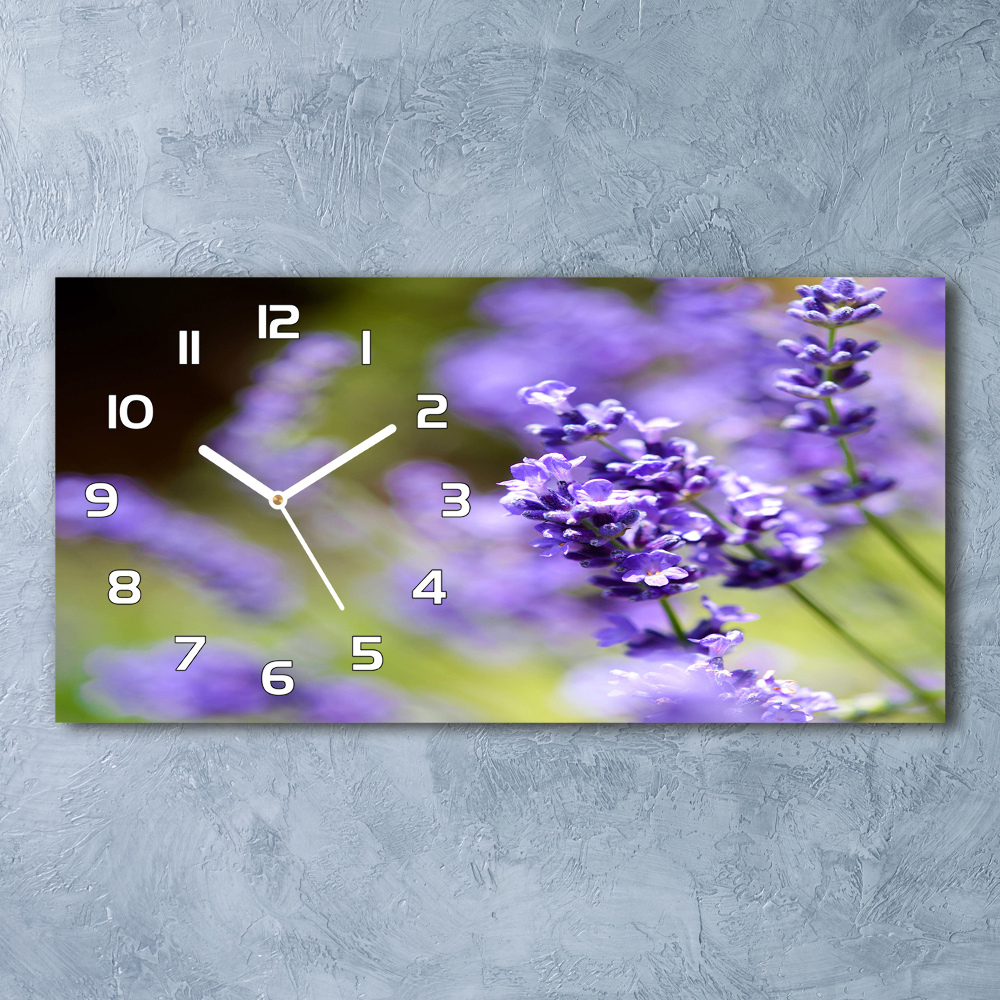 Horizontal wall clock Lavender