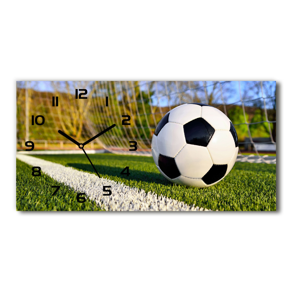 Horizontal rectangular wall clock Ball in the goal