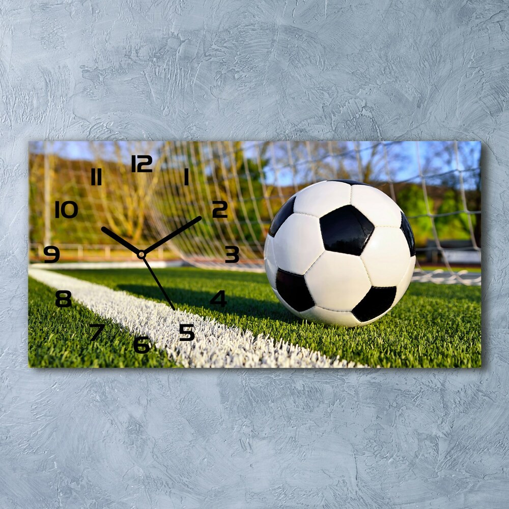 Horizontal rectangular wall clock Ball in the goal