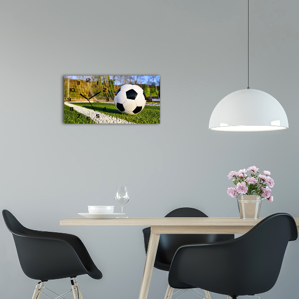 Horizontal rectangular wall clock Ball in the goal