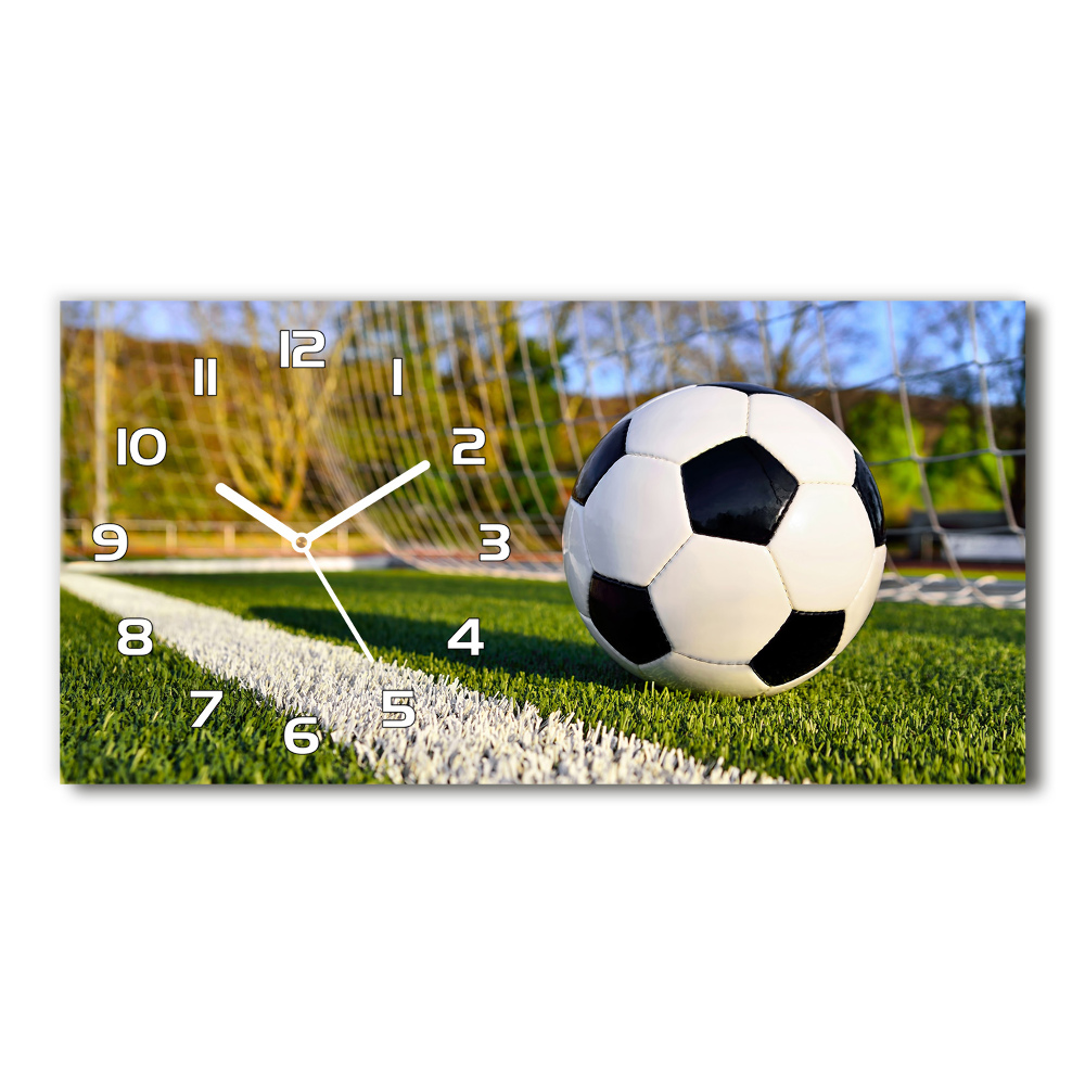 Horizontal rectangular wall clock Ball in the goal