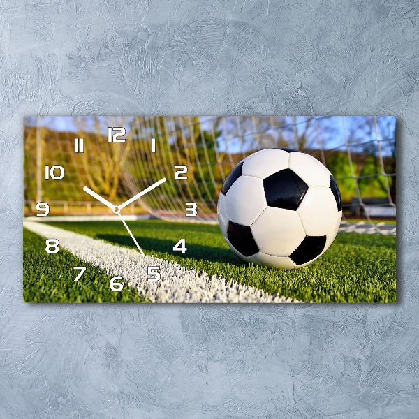 Horizontal rectangular wall clock Ball in the goal