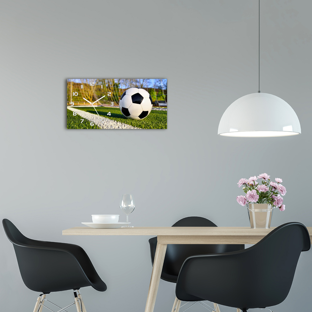 Horizontal rectangular wall clock Ball in the goal