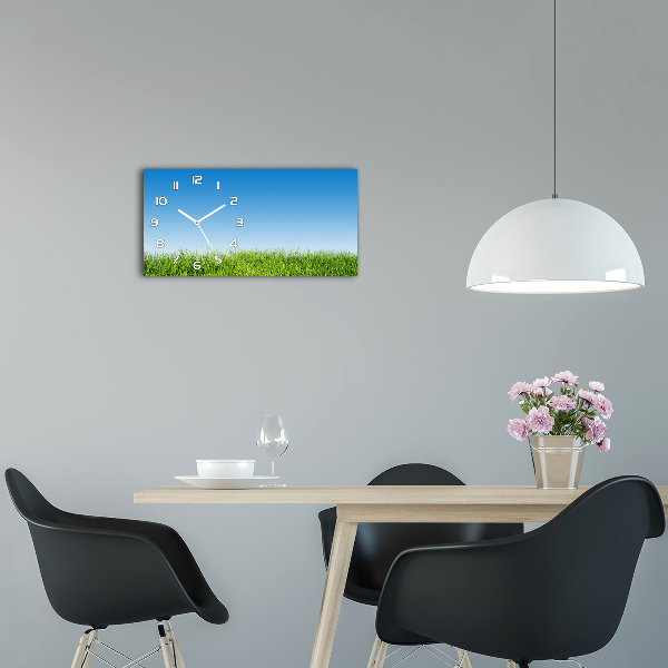 Horizontal wall clock Grass